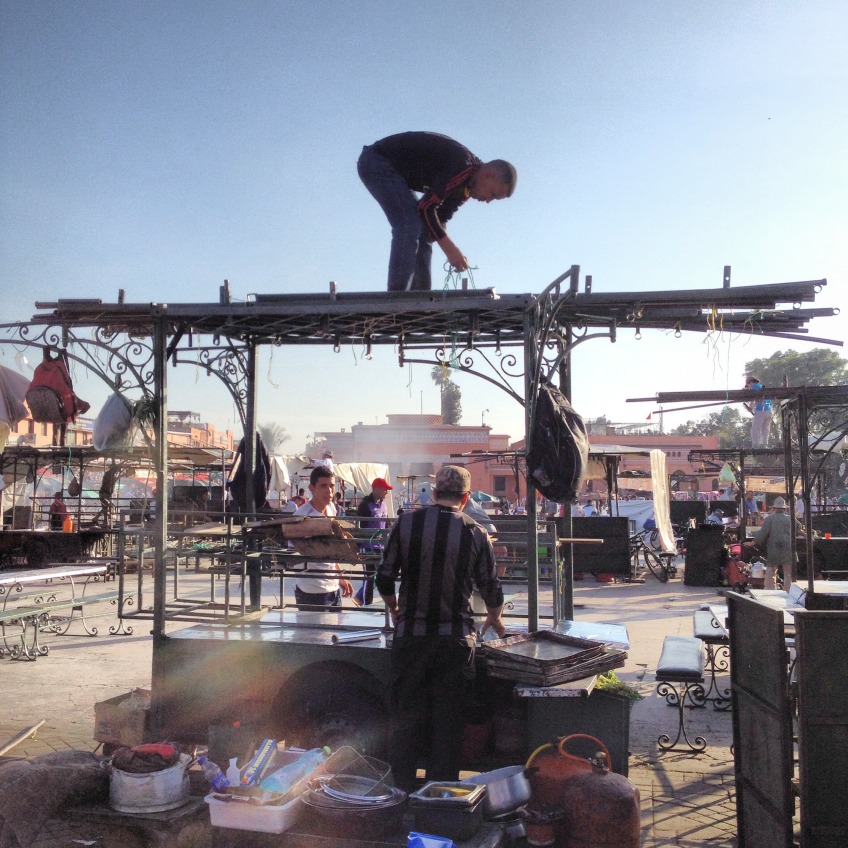 Every night the infamous food stalls are erected in djem al fna